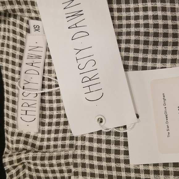 💕CHRISTY DAWN💕 The Sian Dress ~ Olive Gingham XS NWT - Picture 15 of 16